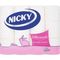 Nicky Ultrasoft Toilet Tissue 3 Ply 24 Rolls