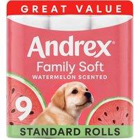 Andrex Family Soft Limited Edition Watermelon Wow Scented Toilet Rolls x9