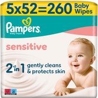 Pampers Sensitive Baby Wipes, 260 Baby Wet Wipes