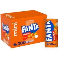 Fanta Orange 6 x 200ml Cans