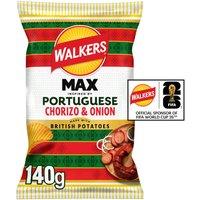Walkers MAX Portuguese Chorizo & Onion Sharing Crisps 140g