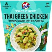Kitchen Joy Thai Cube Thai Green Chicken Lemongrass & Coconut Curry with Jasmine Rice 350g