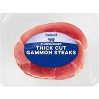 Iceland 2pk Thick Cut Unsmoked Gammon Steaks 400g