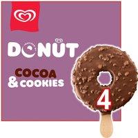 Wall's Donut Cocoa & Cookies Ice Cream Sticks 4x 62 ml
