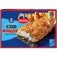 Birds Eye 2 Battered Cod Fish Fillets 200g