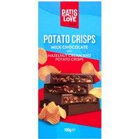 Patislove Milk Chocolate with Hazelnut Cream and Potato Crisps 100g