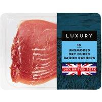Iceland Luxury 10 (Approx.) Unsmoked Dry Cured Bacon Rashers 300g