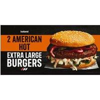 Iceland 2 American Hot XL Burgers 340g