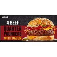 Iceland 4 Beef Quarter Pounders with Bacon 454g