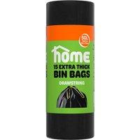 HOME 15 pk Bin Bags Drawstring 50L
