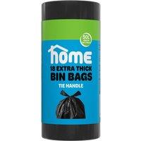 HOME 18pk Extra Thick Tie Handle Bin Bags 50L