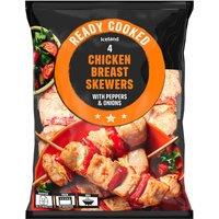 Iceland 4 Chicken Breast Skewers with Peppers & Onions 340g