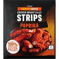 Iceland Crunchy Coated Chicken Breast Fillet Strips Paprika 500g