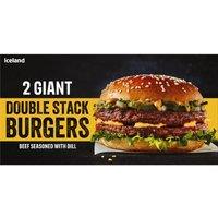 Iceland 2 Giant Double Stack Burgers 494g