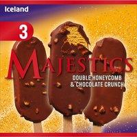 Iceland 3 Majestics Double Honeycomb & Chocolate Crunch 186g