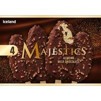 Iceland 4 Majestics Almond Milk Chocolate 306 g (4 x 76.5 g)