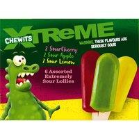 Chewits Xtreme 6 Assorted Extremely Sour Lollies 300g