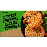 Iceland 2 Cheesy Vegetable Quarter Pounders 227g