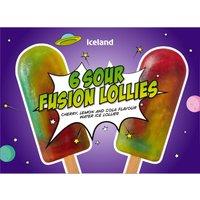 Iceland 6 Sour Fusion Lollies 300g