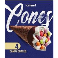 Iceland 4 Candy Coated Cones 280g