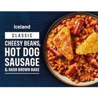 Iceland Cheesy Beans, Hot Dog Sausage and Hash Brown Bake 400g