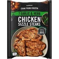 Iceland 7* Garlic & Herb Extra Thin Chicken Sizzle Steaks 450g