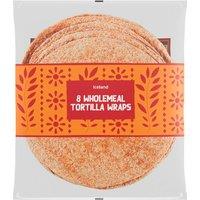 Iceland 8 Wholemeal Tortilla Wraps 496g
