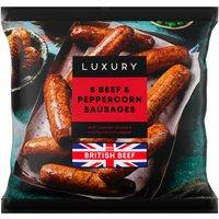 Iceland Luxury 8 Beef and Peppercorn Sausages 480g