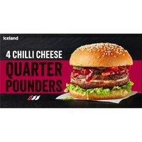 Iceland 4 Chilli Cheese Beef Quarter Pounders 454g