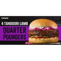 Iceland 4 Tandoori Lamb Quarter Pounders 454g