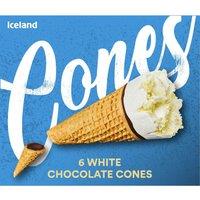 Iceland 6 White Chocolate Cones 360g