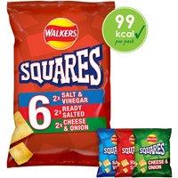 Walkers Squares Snacks Variety Multipack Crisps 6x22g