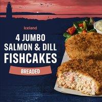 Iceland 4 Jumbo Salmon & Dill Fishcakes 480g