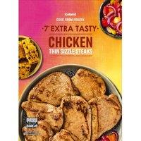 Iceland 7* Extra Tasty, Thin Chicken Sizzle Steaks 450g