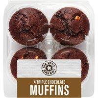 The Daily Bakery 4 Triple Chocolate Muffins