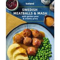 Iceland Swedish Meatballs & Mash with Garden Peas & Creamy Gravy 400g