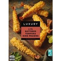 Iceland Luxury 6 XL Battered Tempura King Prawns 390g
