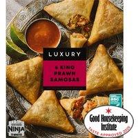 Iceland Luxury 6 King Prawn Samosas with Mango Chutney & Chilli Dip 220g