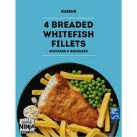 Iceland 4 Breaded Whitefish Fillets 400g