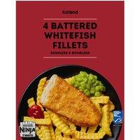 Iceland 4 Battered Whitefish Fillets 400g