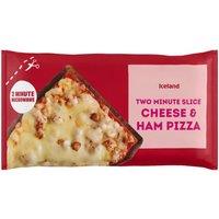 Iceland Two Minute Slice Cheese & Ham Pizza 150g