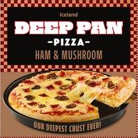Iceland Deep Pan Pizza Ham & Mushroom 445g