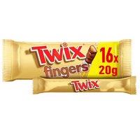 Twix Caramel & Milk Chocolate Fingers Biscuit Snack Bars Large Multipack 16x20g