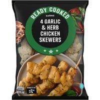 Iceland Ready Cooked 4 Garlic & Herb Chicken Skewers 340g