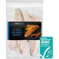 Iceland 4 Large Sea Bass Fillets 500g