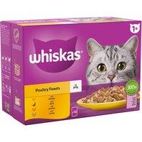 Whiskas 1+ Poultry Feasts Adult Wet Cat Food Pouches in Jelly 12 x 85g