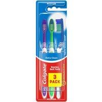Colgate Extra Clean Medium Manual Toothbrush x3