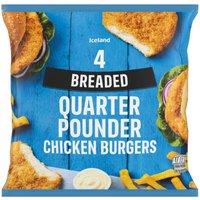 Iceland 4 Breaded Quarter Pounder Chicken Burgers 454g