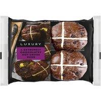 Iceland Luxury 4 Extremely Chocolatey Hot Cross Buns