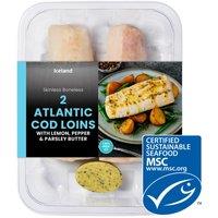 Iceland 2 Atlantic Cod Loins with Lemon, Pepper & Parsley Butter 280g
